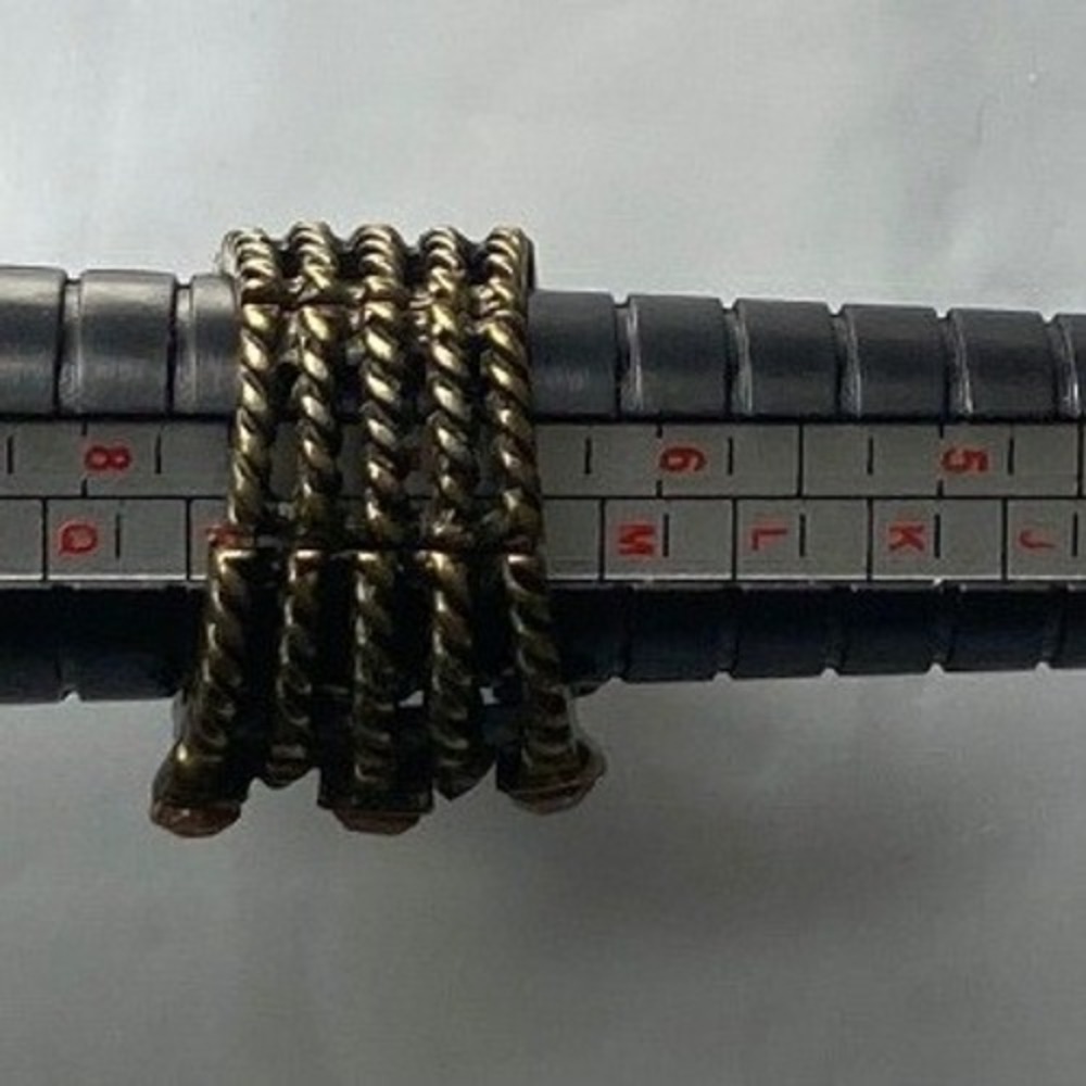 Unique Statement Ring Copper Tone Multi Gemstone … - image 3